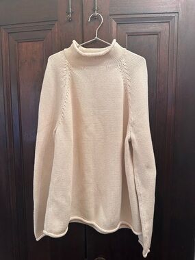Vintage J. Crew Roll Neck Sweater Cream Size L